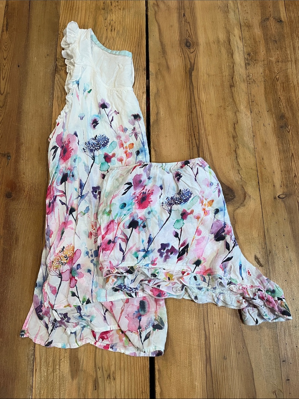 Set/2 ELOISE S Floral Ruffled Sleep Pajamas Shorts & Tank
